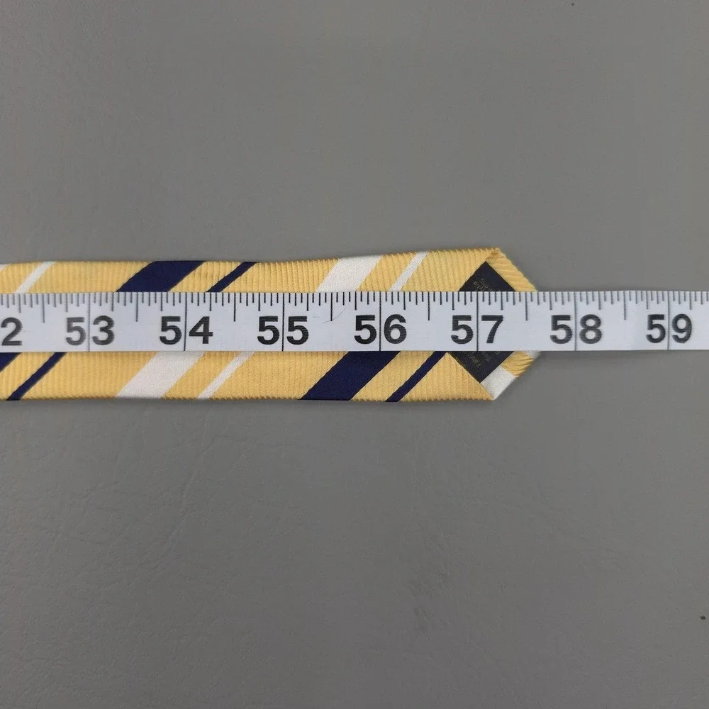 Brooks Brothers Tie Mens One‎ Size Yellow Silk Repp Striped Makers USA Woven